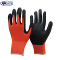 NMsafety industrial nylon liner with sandy nitrile coated non slip gloves